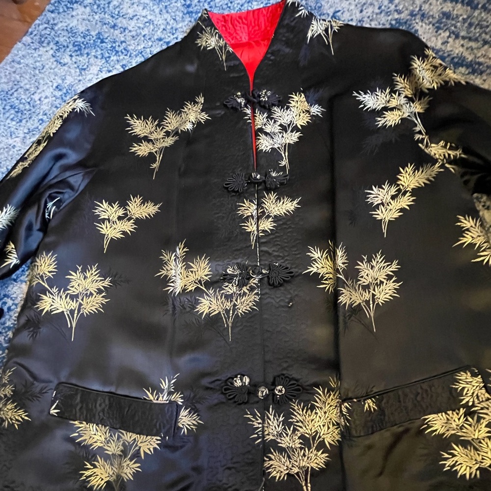 Vintage Oriental Embroidered Reversible Jacket Gem